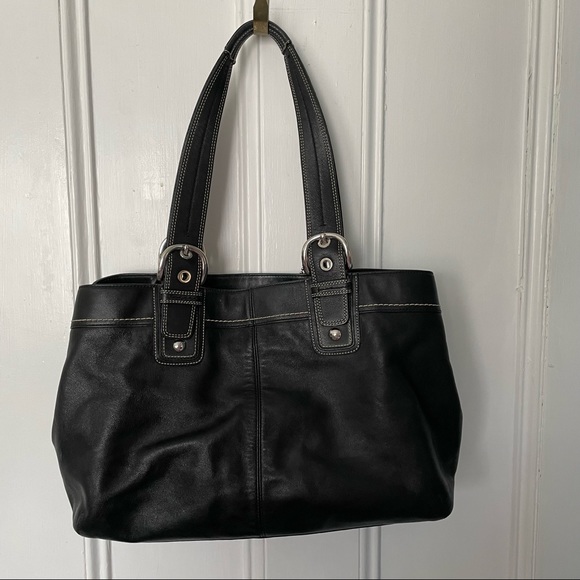 Authentic Coach Soho pleated leather shoulder tote bag xl in black - Picture 14 of 14